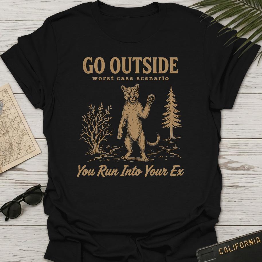 Go Outside Cougar On Trail T-Shirt