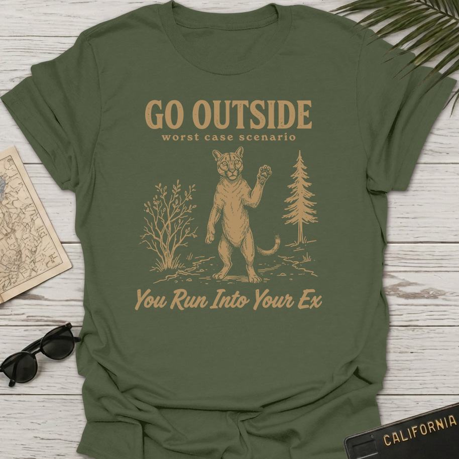 Go Outside Cougar On Trail T-Shirt