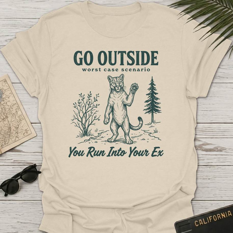 Go Outside Cougar On Trail T-Shirt
