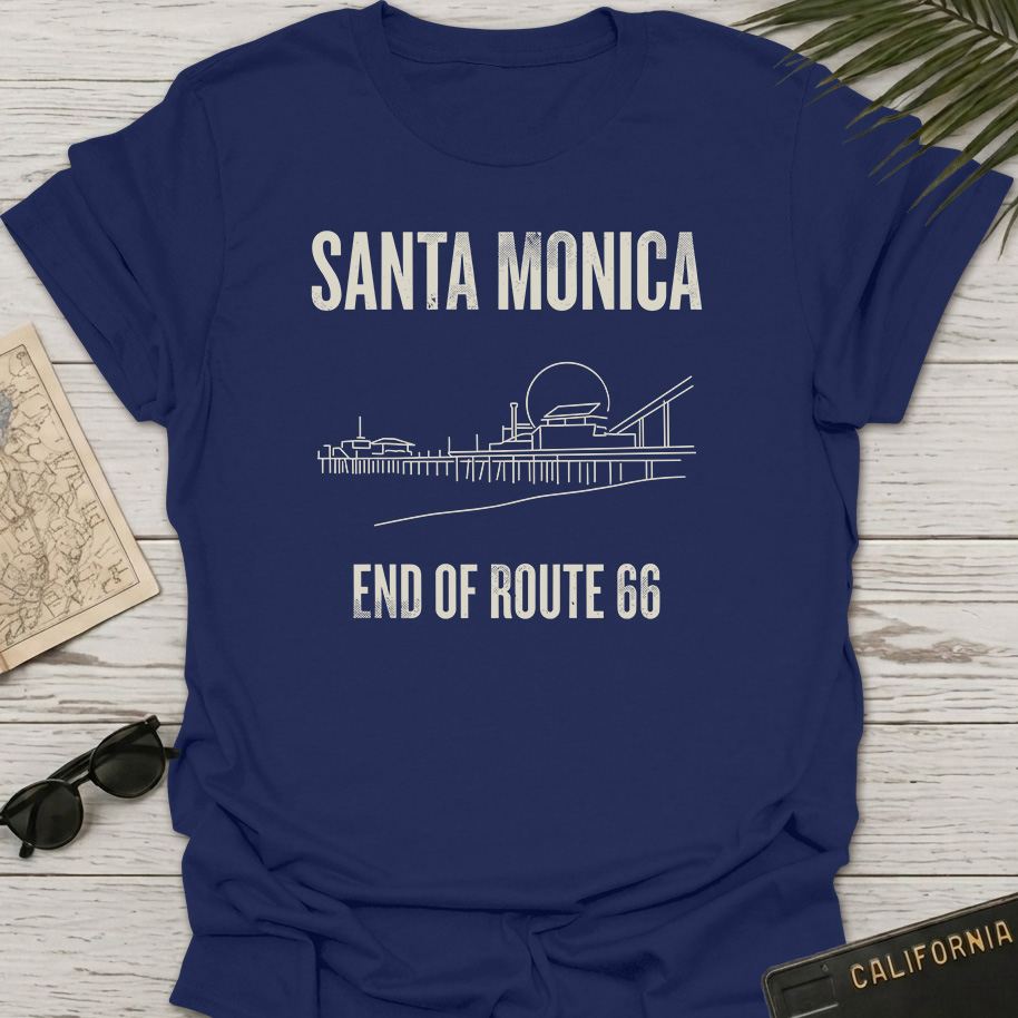 Santa Monica Pier Line Art T-Shirt