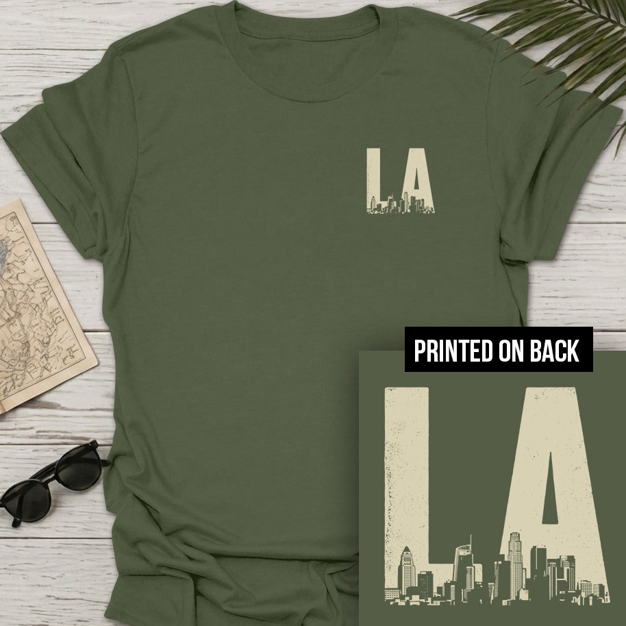 LA City Letters Back Print T-Shirt