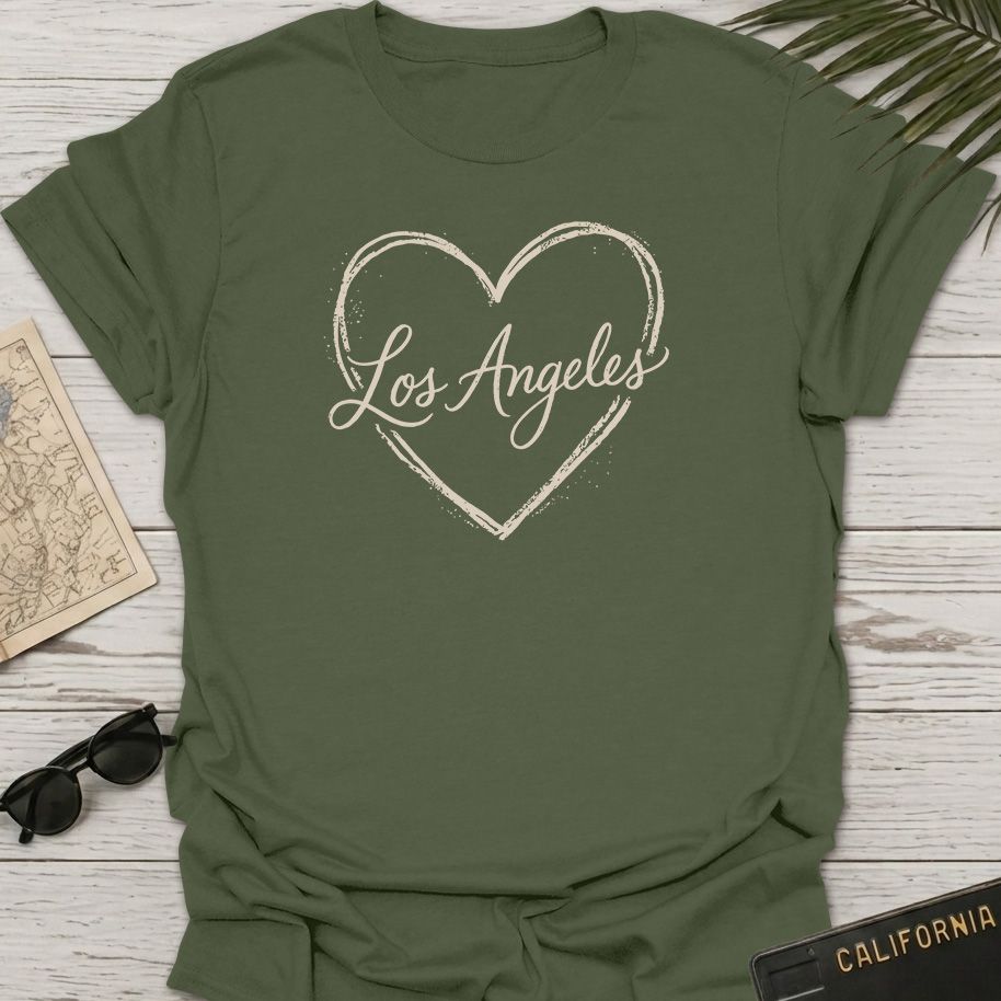 Los Angeles Heart Shape T-Shirt