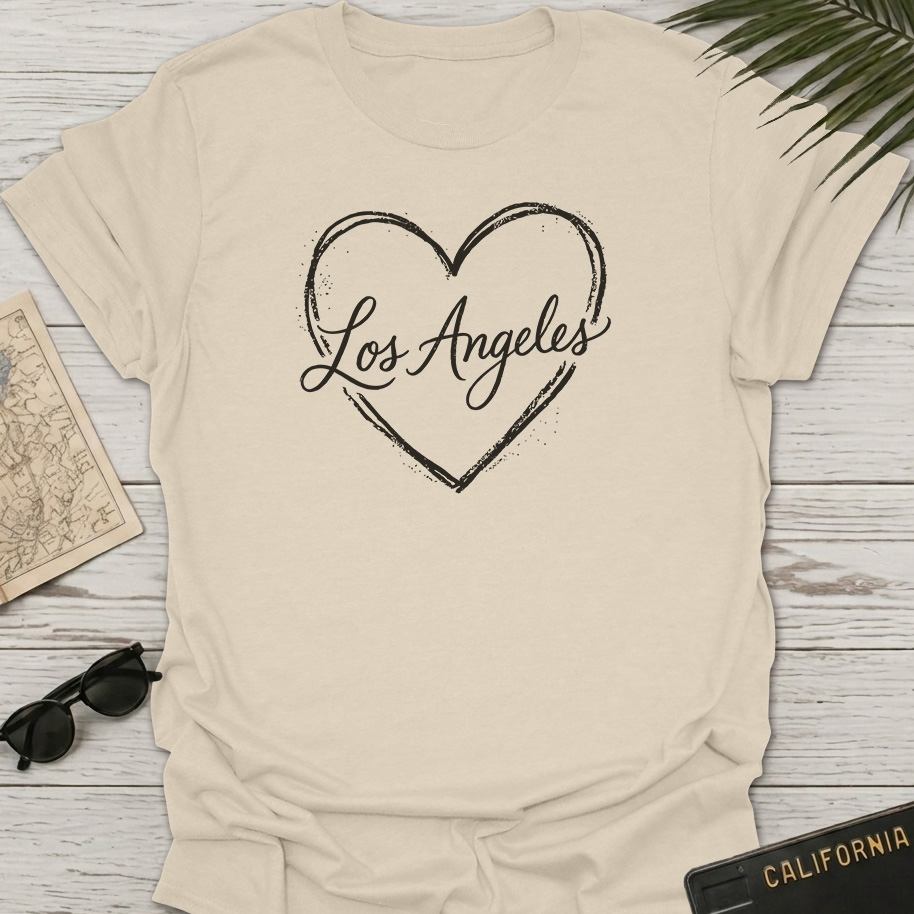 Los Angeles Heart Shape T-Shirt