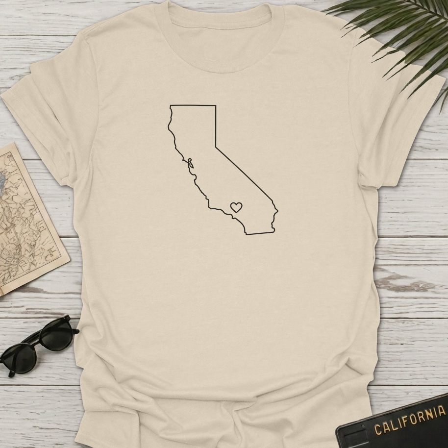 State With Los Angeles Heart T-Shirt